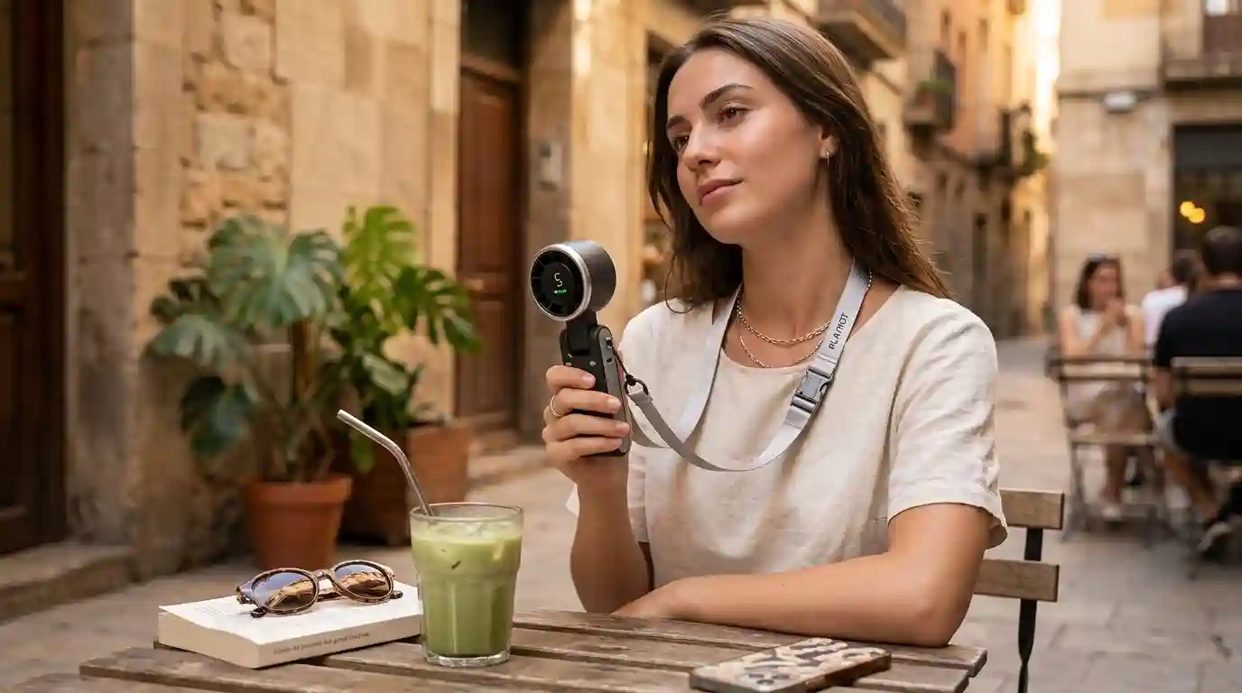 PlayHot N607 Portable Turbo Fan — 13,550 RPM handheld cooling fan, black color