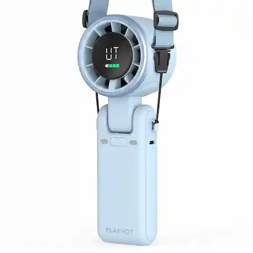 PlayHot Personal Fan Blue — 5000mAh, 5-speed, 0.6lb handheld fan